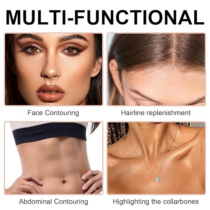 6 Colors Cream Contour Stick Makeup Kit, Shades with Highlighter Stick, Blush Stick and Bronzer Stick for Sculpt the Cheeks, Double-End Bronzer Stick, Waterproof,Dewy & Matte Finish (SET B)