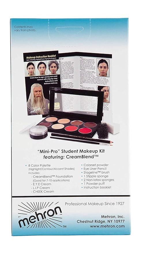 Mehron Makeup Mini-Pro Student Makeup Educational Kit (Medium/Olive)