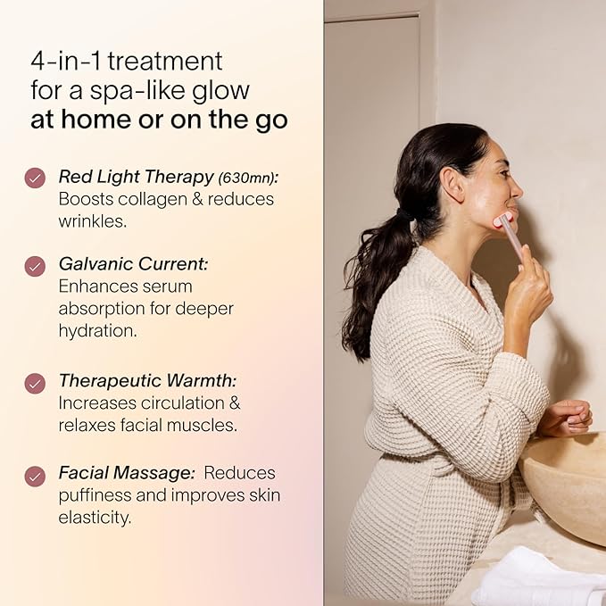 Solawave Red Light Therapy Starter Kit | Face Wand LED Device, Activating Serum, & Refill | Anti-Aging Tool for Depuffing, Under Eye Dark Circles, Reduces Appearance of Fine Lines, Lifts & Tones Neck