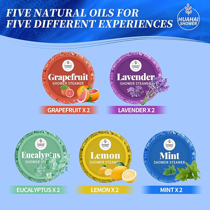 Shower Steamers Aromatherapy, 10-Pack Shower Bombs Christmas Stocking Stuffers for Women Mom Her Daughter Wife, Coolest Men The Boys Gifts for Him,White Elephant,Self Care- Relaxation