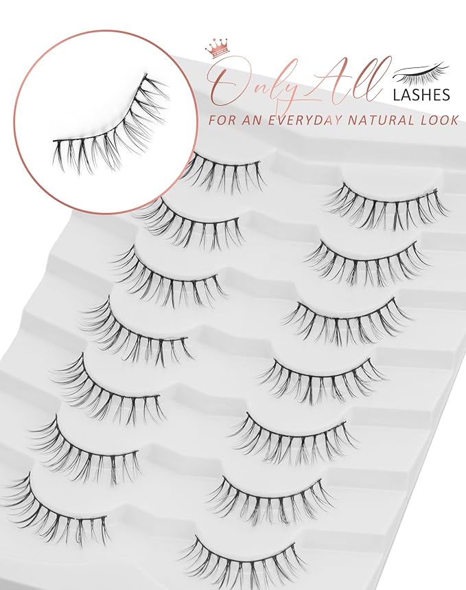 Onlyall Wispy Lashes Natural Flared False Eyelashes Fake Lashes DK69