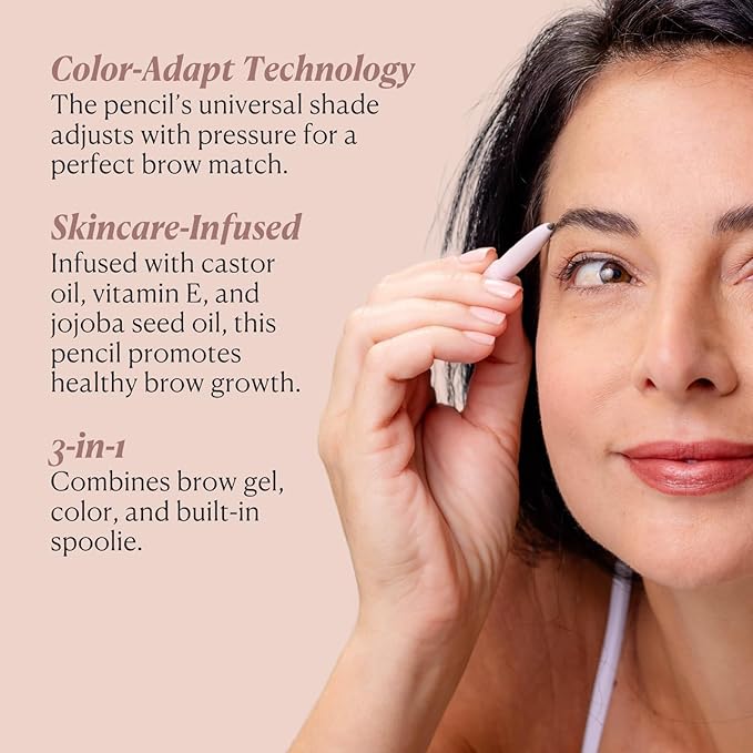 Nakery Universal Eye Brow Pencil Duo - 3-in-1 Eyebrow Pencil with Color-Adapt Technology for Natural & Flawless Brows - Precision Eyebrow Liner Infused with Castor Oil, Hyaluronic Acid & Vitamin E