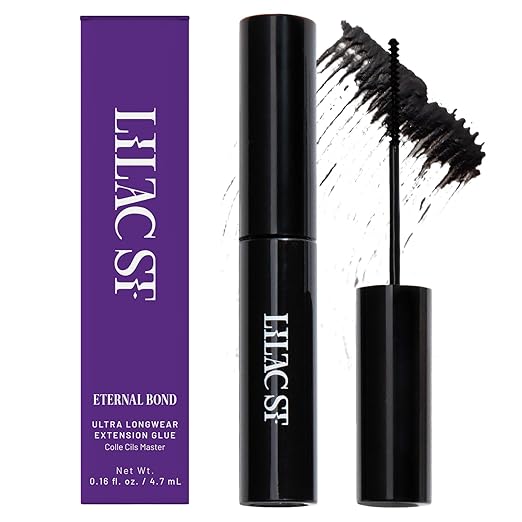 Lilac St - Eternal Bond (Black) - Lash Cluster Glue - Mini Mascara Wand Applicator - Strong & Flexible Hold - Waterproof - Sensitive Eyes Safe - Cruelty Free, Vegan, Women Founded - 0.16 fl oz