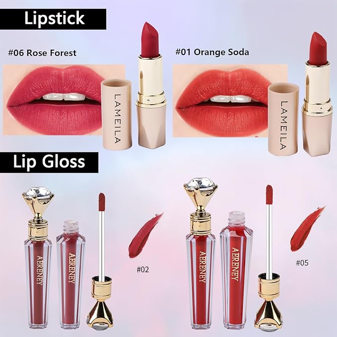 All in One Makeup Kit for Teen Girls - 2X16 Colors Eyeshadow, Liquid Foundation, Eyeliner Pencils, Contouring Stick, Lip Gloss, Eyebrow Pencils & 8pcs Makeup Brushes (Rainbow)