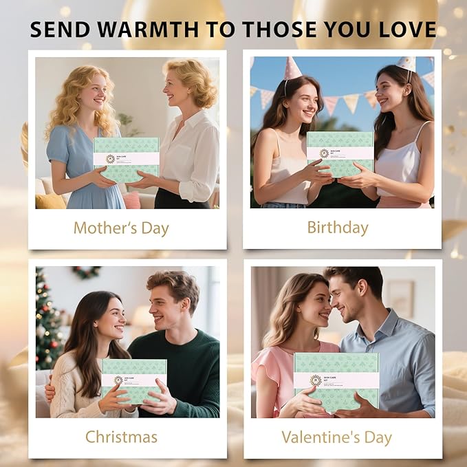 Facial Skin Care Set & Spa Kit - Gift for Men & Women Ideas, Self-Care Relaxation Gift, Skin Care Collection with Tea Tree Essential Oil, Hyaluronic Acid Serum, Dad, Mother's Day, Christmas, Birthday