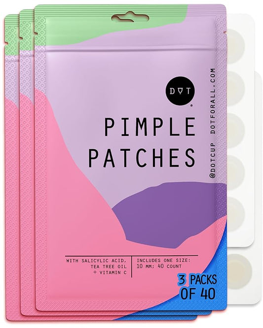 Dot Pimple Zit Patches for Face – Dermatologist Recommended & Ranked 1 for Most Effective Blemish Support – All Natural Hydrocolloid Acne Stickers with Vitamin C & Salicylic Acid (10 mm, 120 ct)