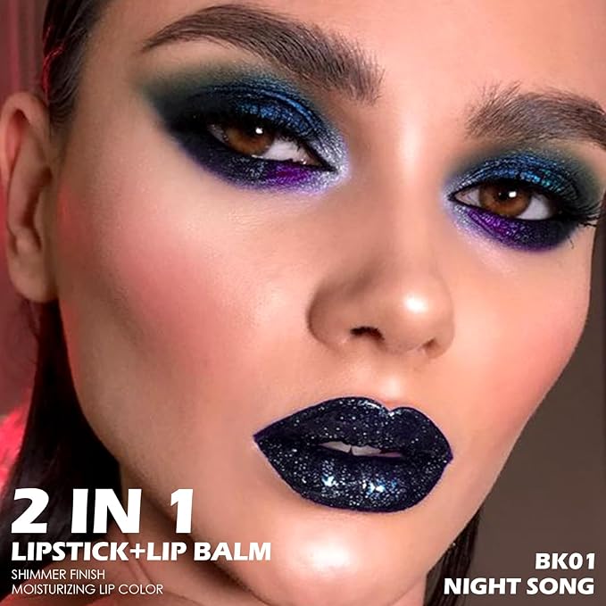 FOCALLURE Moisturizing Shiny Lipstick,Pearl Shimmery Finish,Hydrating Tinted Lip Balm with Creamy Texture,Long Lasting High Pigmented Lip Stain,Night Song