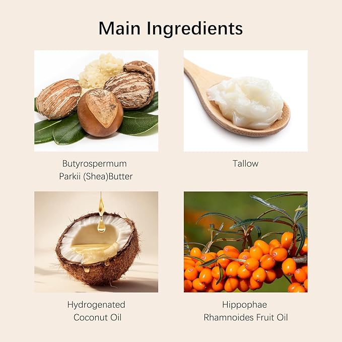 2PC Grass-Fed Beef Tallow for Skin,Tallow Face Moisturizer All-Natural Skin Care,Beef Tallow for Body & Face Moisturizer(Orange,2.12+1.06Oz)