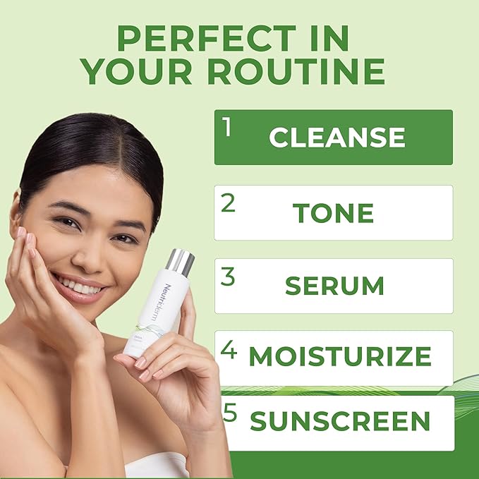 NEUTRIDERM Detox Cleanser – Gentle Glycolic Face Wash and Exfoliating Gel Cleanser for Clear, Brighter-Looking Skin – Ideal for Oily or Combination Skin – 120 mL / 4.1 fl oz