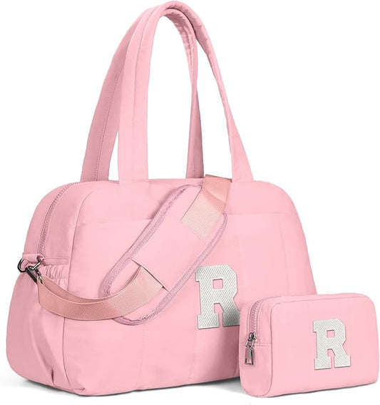 10 Year Old Girl Birthday Gifts-Duffle Bag, Weekender Bags for Women，Initial Overnight Bag with Wet Pocket，Travel Bags Personalized Gym Tote with Makeup Pouch, Girl Gifts Trendy Stuff