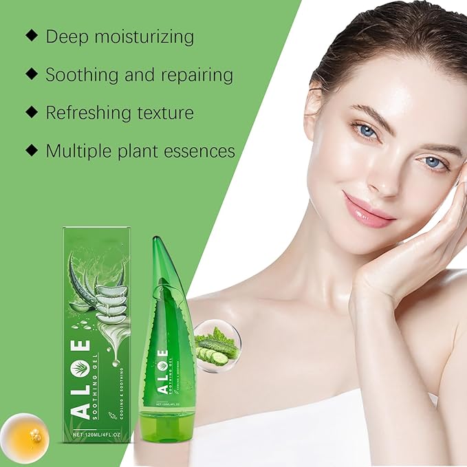 Aloe Vera Gel – Soothing and Hydrating Gel for Face and Body – Organic Aloe Vera Gel for Dry, Sensitive, and Acne-Prone Skin