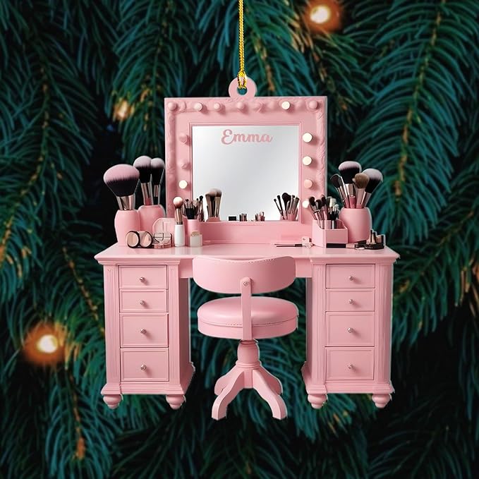 Personalized Makeup Tools Christmas Ornament 2024, Makeup Box Christmas Ornament Gift for Makeup Artist, Christmas Tree Decor for Makeup Shop, Gift for New Makeup Coworkers (MKH10)