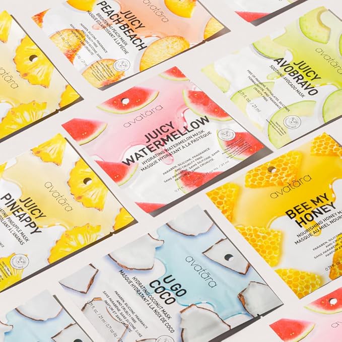 Avatara Get Up & Slay 6-Pack Facial Sheet Mask Variety Pack | K-Beauty Skincare for Dry, Sensitive, Uneven Skin | Gentle Brightening | Fragrance-Free, Paraben-Free & Cruelty-Free Korean Masks
