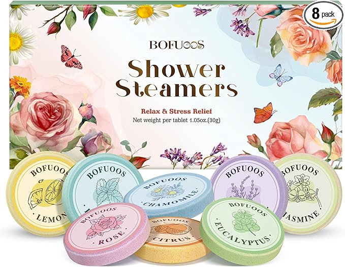 Shower Steamers Aromatherapy – Birthday Gifts for Women Teen Girls Mom, Natural Essential Oils Bath Bombs for Relaxation Home SPA, Christmas Stocking Stuffers White Elephant Gifts for Adults