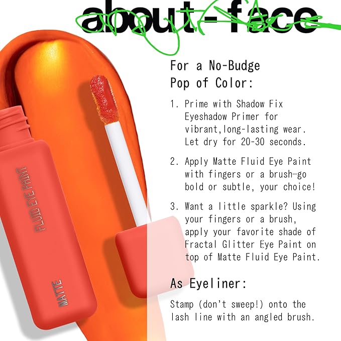 about-face Matte Fluid Eye Paint Spectre – High-Pigment Liquid Eyeshadow, Long-Lasting, No-Budge Matte Finish, Vegan & Cruelty-Free (Bright Red/Orange)