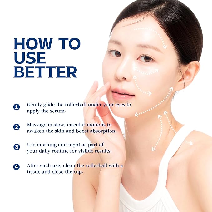 Re.SPN Peptide Firming Roller Eye Serum – For Puffy Eyes, Wrinkles & Dark Circles, Cooling Gua Sha Metal Applicator with Niacinamide, Vegan K-Beauty (0.67 fl oz)