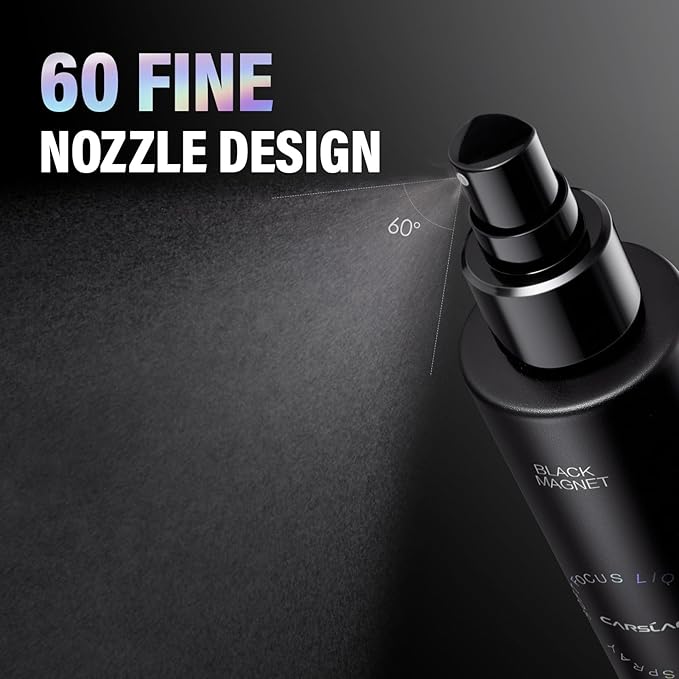 CARSLAN 1.0 Soft Focus Pressed Setting Powder + Black Magnet Setting Spray, Longwear Oil Control, Waterproof Combo, All Day Longlasting Makeup Set