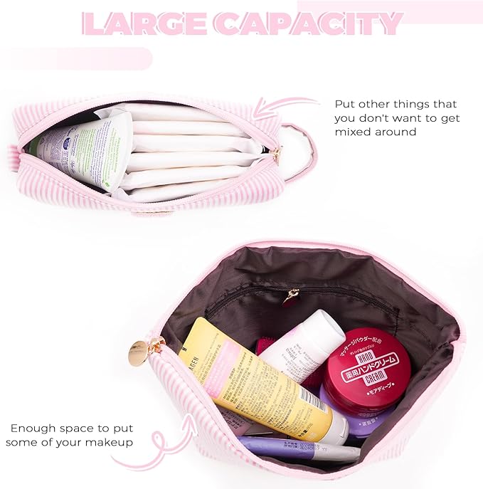 Personalized Anniversary Wife's Birthday Gifts,Mothers Day Gifts for Women,Wife Gifts from Husband,Cool Birthday Gifts for Wife,Makeup Bag Set Cosmetic Bag for Teen Girls - Pink,R