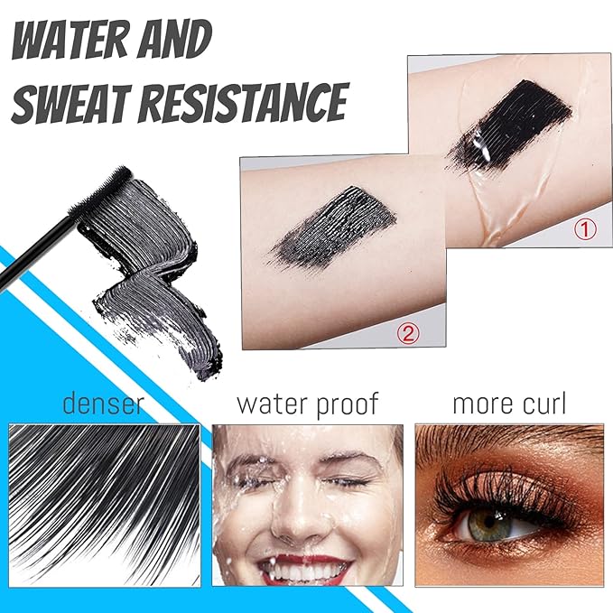 Mascara for Older Women 60 Plus, Mascara for Seniors with Thinning Lashes, Hypoallergenic Mascara Sensitive Eyes, Mascara Black Volume and Length, Black Mascara Waterproof Smudge Proof, Black (Black)