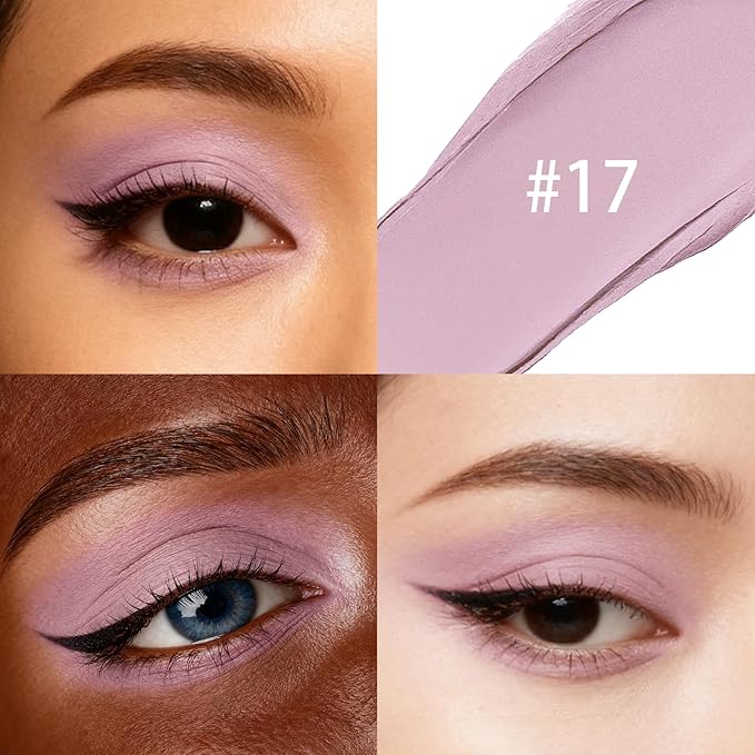 Matte Cream Eyeshadow Stick, Waterproof Eye Shadow Stick, Long-Lasting and Blendable High Pigmented Single Eyeliner Makeup for Women, 17 Mauve