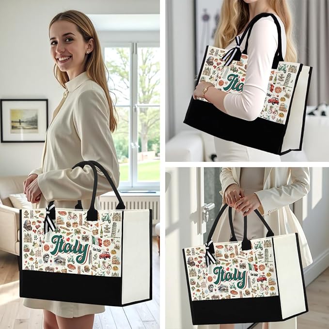 Seattle Italy Chicago New York Las Vegas Paris Gifts for Women Canvas Tote Bag Mother's Day Gifts for Women