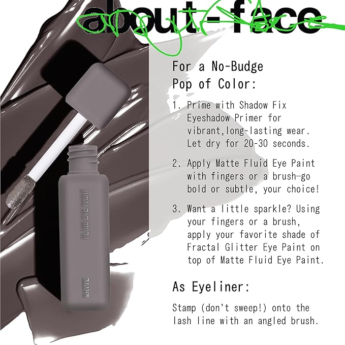 about-face Matte Fluid Eye Paint Hidden Garden – High-Pigment Liquid Eyeshadow, Long-Lasting, No-Budge Matte Finish, Vegan & Cruelty-Free (Deep Greige)