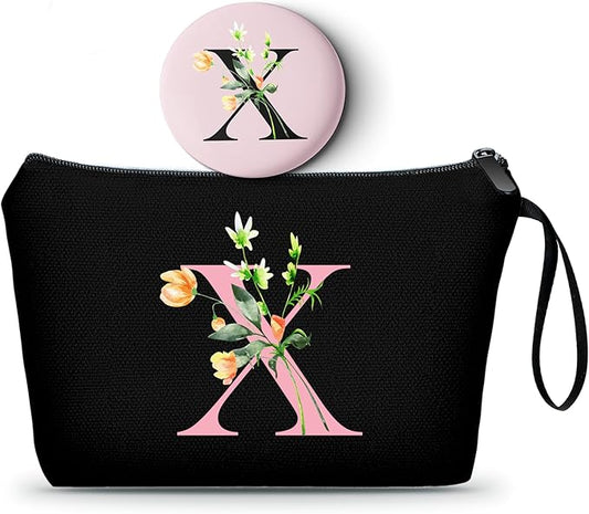 Birthday Friendship Womens Bridesmaid Proposal Coolest Gifts for Sister Teacher Coworkers Bride Personalized Travel Makeup Cosmetic Bag with Mirror Valentines Mothers Day Christmas Graduation X