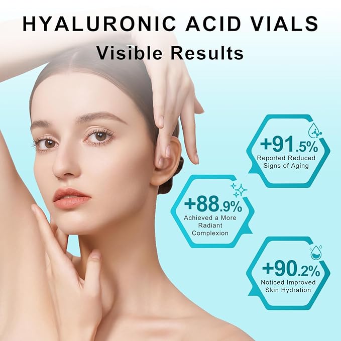TJE Hyaluronic Acid Serum 5% for Face with Vitamin C | Ultra Hydrating Anti-Aging Serum | Moisturizer for Dry & Sensitive Skin | Pre-Makeup Skincare | Innovative Sterile Packaging -10PCS