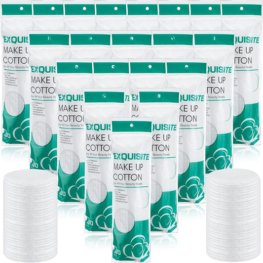 Maxcheck 2000 Pcs Cotton Rounds Bulk Exfoliating Rounds for Face Makeup Remover Cotton Facial Pads for Face Makeup Removal Toner Pads
