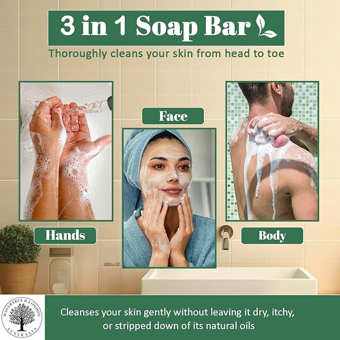 Wavertree & London Lemongrass & Lemon Myrtle Scented Natural Soap (2 Bars), 7oz Moisturizing French Triple Milled Soap Bars enriched with shea butter - Pure Plant Oil Bath & Body Soap Bars