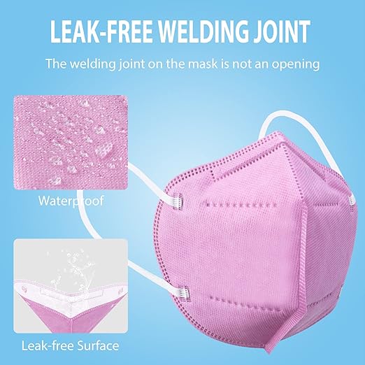 KN95 Face Masks 50 Pcs, 5-Ply Protection Hot Pink KN95 Mask, Disposable Face Masks for Adults