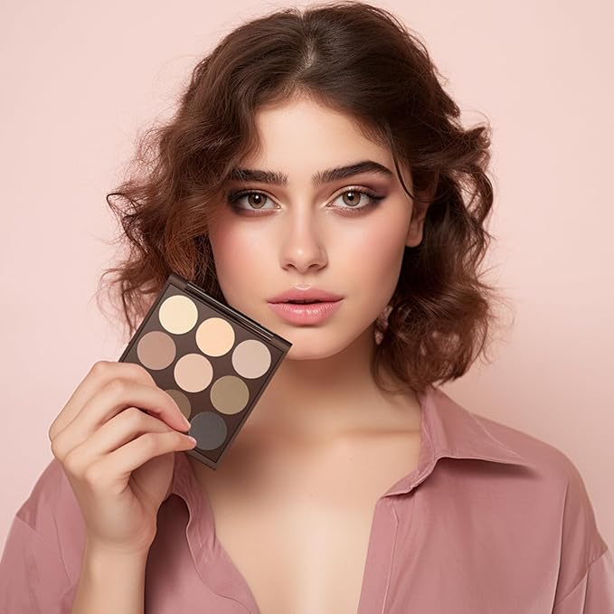 Neutral Eyeshadow palette, Nude eyeshadow palette, matte eye shadow makeup palette with Mirror, Long-lasting Wear, Vegan, Cruelty-free - 0.5oz (Nude Matte)