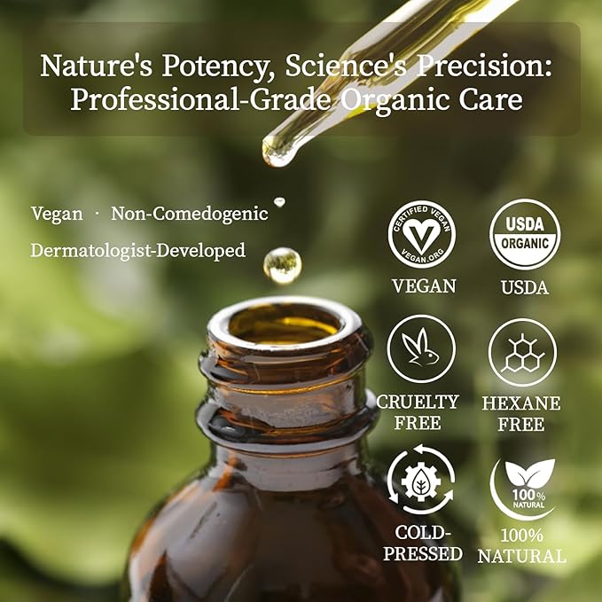 Rosehip Oil, Lavender Oil for Face, Facial Oils Blend Anti Aging with Frankincense & Pomegranate | Organic 100% Natural & Cold Pressed for Women Moisturizing, Brightening & Youthful Glow, 2 fl oz