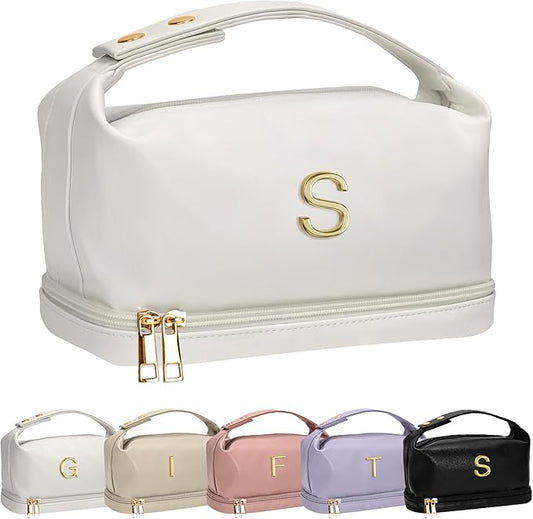 Birthday Gifts for Women, Personalized Gifts, Makeup Bags with Handle, Gifts for Girls In Their 20S Cosmetic Bag, PU Leather Makeup Bags Travel Toiletry Bag, Gifts for Coworkers Teen Girls