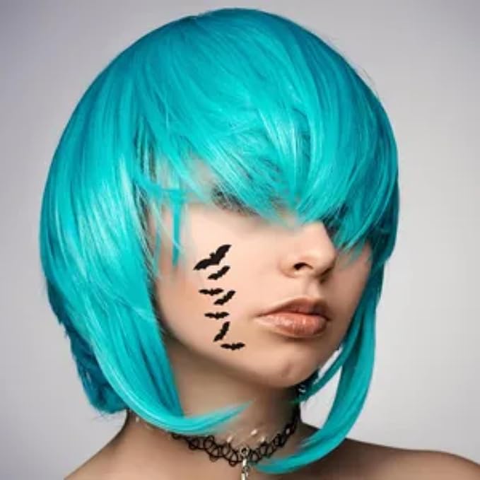 Stencil1FX - Bats and Moon Eye Makeup Stencil - for Costumes, Dress Up, Halloween, Cosplay, Arts, Face Painting