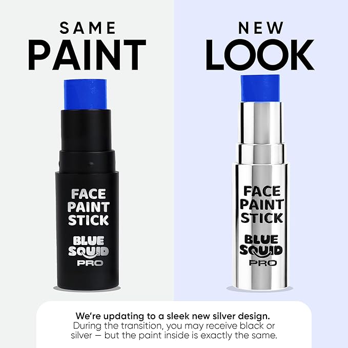 Blue Squid PRO Blue Face Paint Stick - Waterproof Blue Body Paint for Skin Adults & Kids Eye Black Baseball, Eyeblack Softball - Hypoallergenic Twist-Up Non-Toxic Makeup Stick for Cosplay, Sports, SFX