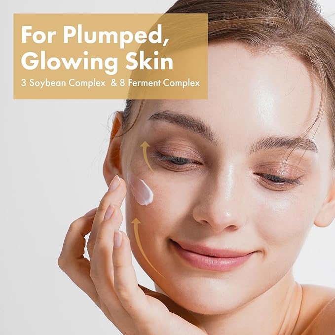 TOSOWOONG Glow Bean Face Cream, 63,844ppm Soybean Ferment Extract, Korean Skincare for Glass Skin, Moisturizer, Relief, Smooth, Nourished Skin, Anti-Aging, Hydrating, K Beauty, 50 ml / 1.69 fl. oz.