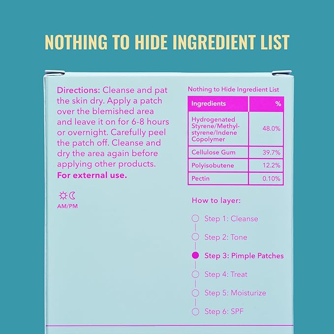 Good Molecules Pimple Patches 60 Pack - Ultra-Thin Hydrocolloid Acne Patches To Conceal Breakouts, Blackheads, and Blemishes - Acne Spot Treatment, Skin Care For Face