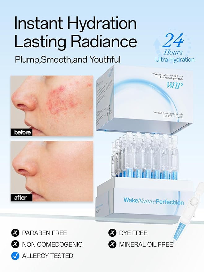 WNP Ultra Hydrating Serum 3% 4D Hyaluronic Acid Smoother Skin|Pre-makeup SkinCare|Anti-Aging serum for face Single-Use Vials Skincare|for Sensitive skin|4D Hyaluronic Acid (120ml)