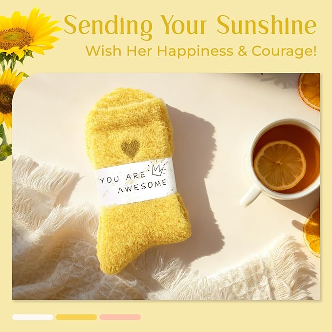 American Trends Coral Fleece Cloud Socks Ultra-Soft Fuzzy Warm Sleep Socks Cozy Unisex Gifts for Birthday Self-Care