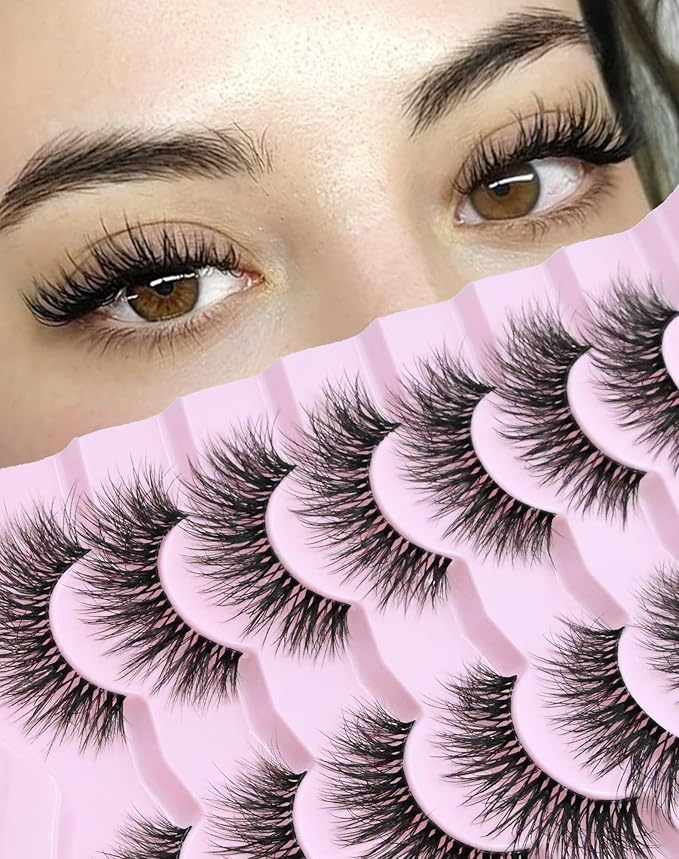 Onlyall Wispy Lashes Natural Flared False Eyelashes Fake Lashes WD-8