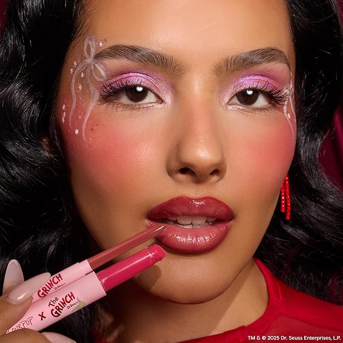 ColourPop x The Grinch Berry Grinchy Lip Makeup Kit - Limited Edition Lip Liner & Plumping Gloss Duo- Visibly Plumps Lips & Delivers Buildable Color (2 Count)