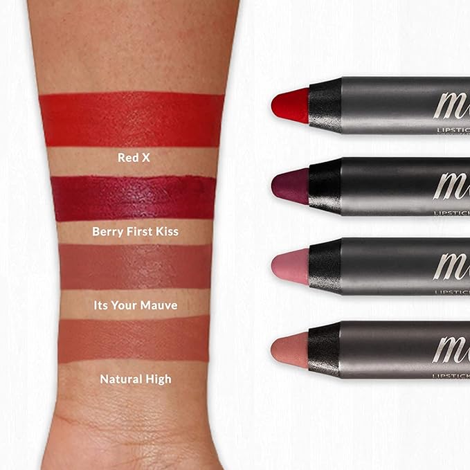 VASANTI Cosmetics Matte Crush Lipstick Pencil (Berry First Kiss - Rich Plum Berry) - Long lasting, Water resisitant & Smudge proof - High Pigmented, Soft Matte Lip Liner Makeup