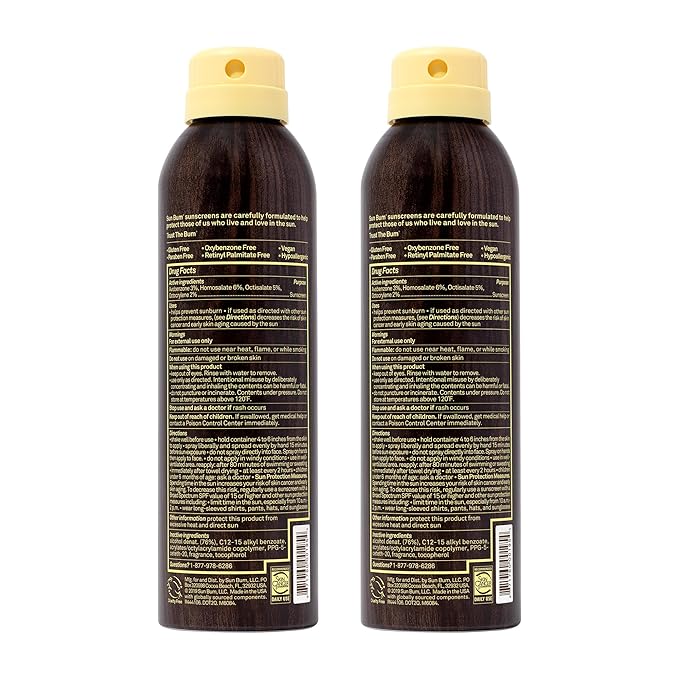 Sun Bum Original SPF 15 Sunscreen Body Spray | Broad Spectrum Moisturizing Sunblock with Vitamin E | Hawaii 104 Act Compliant (Octinoxate & Oxybenzone Free) | 2 Pack, 6 oz