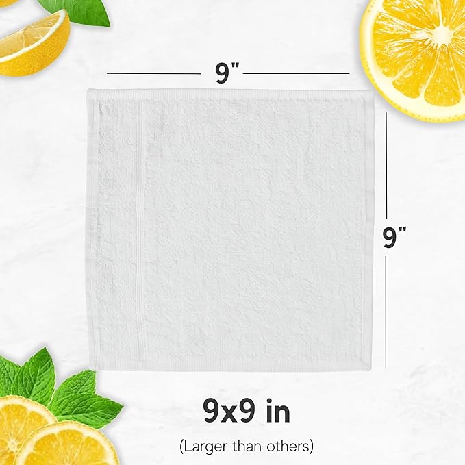 30 Hot or Cold Wrapped Moist Towels –9'' x 9" Moist Towelettes Individually Wrapped Scented Disposable Face & Hand –Pre-Moistened Hand Wipes Soft Refreshing, Travel, Spa, Restaurant- Citrus/Lemon