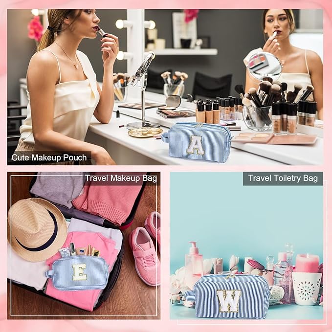 YOOLIFE Birthday Gifts for Mom, Gifts for Mom from Daughter, Mama Gifts Idea, Mother In Law Gifts, Monogram Initial Makeup Bag M