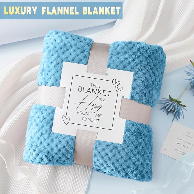 Self Care Get Well Soon Gifts for Women, Luxury Ocean Spa Gift Basket with Flannel Blanket - Unique Birthday Valentines Mother's Day Christmas Gifts for Mom Wife Girlfriend Best Friend Sister Her