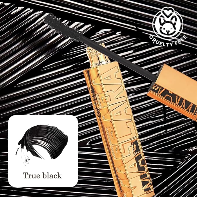 Fiber Volume Mascara – Waterproof, Smudge-Proof, Long-Lasting, Black, Fiber-Infused for Maximum Volume & Length, 0.42 oz/12 ml