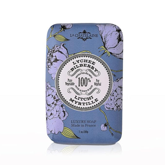 La Chatelaine Luxury Bar Soap | Natural Shea Formula (Lychee Bilberry, 7 oz)