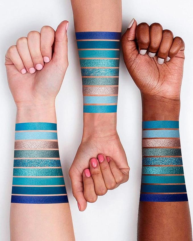 Blue Eyeshadow Palette for Women Blue Eye Shadow 9 Color Matte Shimmer Glitter Eye Makeup Palette Long Lasting Pigmented Eyes Makeup-9Blue